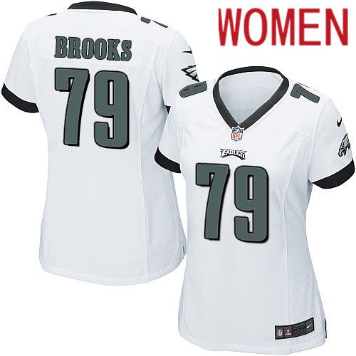 Women Philadelphia Eagles #79 Brandon Brooks Nike White Game NFL Jersey->women nfl jersey->Women Jersey